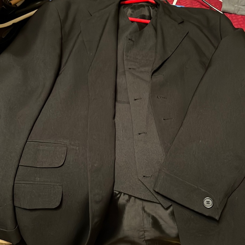 Black 7 button 3 piece suit